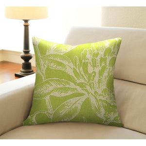 Jasiah Coral Botanical Linen Throw Pillow- Green 20" #9907ha