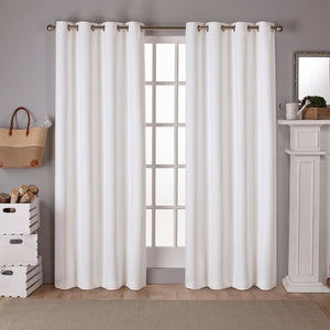 Stanton Sateen Solid Blackout Thermal Grommet Curtain Panels- Vanilla #9932ha