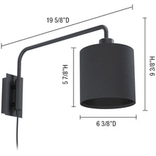 Load image into Gallery viewer, Saiti 1 1 Light 6 inch Matte Black Wall Sconce Wall Light, Plug-in
