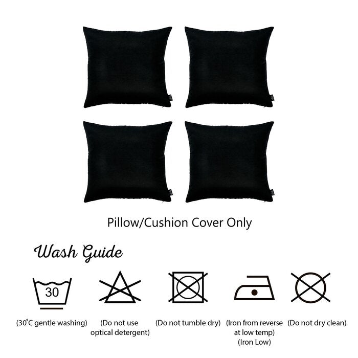 Octave Throw Pillow Cover- set of 4 Black 18