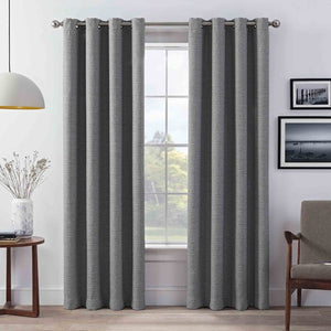Kordell Wyckoff Solid Backout Thermal Grommet 2 Panels Window Curtains- Smoke #9946ha