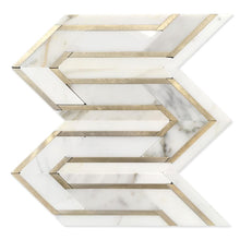 Load image into Gallery viewer, Arrows Calacatta Gold with Metal Marble Waterjet (Set of 5) MRM2502
