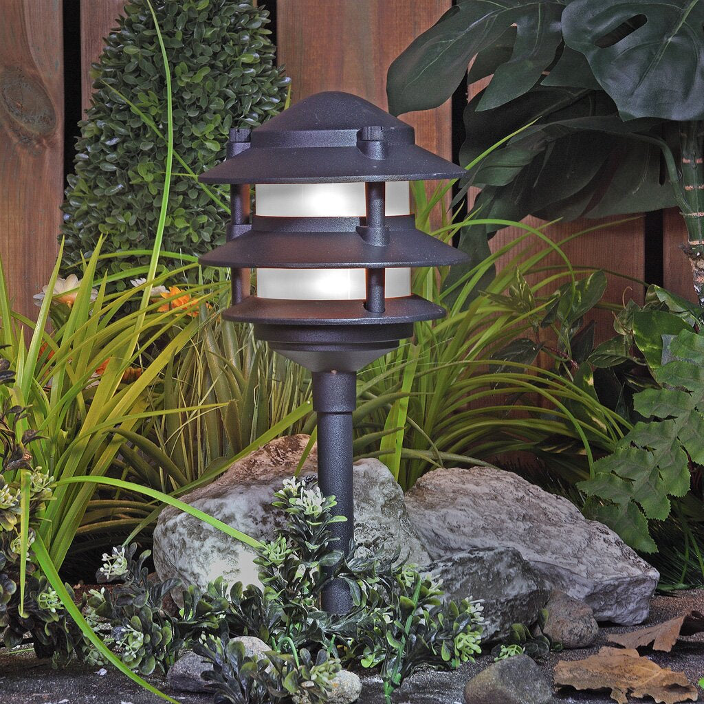 Tiered Lantern Aluminum Low Voltage Hardwired LED Pathway Light- set of 7 #9999ha