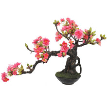 Load image into Gallery viewer, 9&quot; Artificial Flowering Cherry Blossom Bonsai Tree in Pot MRM174
