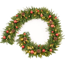 Load image into Gallery viewer, 9&#39; Pre-Lit Christmas Garland with 50 LED Warm Lights
