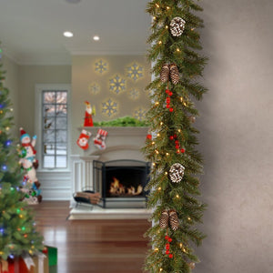 9' Frosted Pre-Lit Garland with 100 Warm Lights
