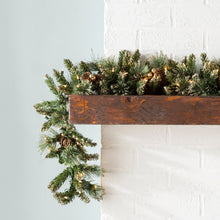 Load image into Gallery viewer, 9&#39; Glittery Faux Pine Garland with 100 Clear/White Lights 3087AH
