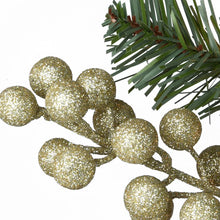 Load image into Gallery viewer, 9&#39; Glittery Pomegranate Pine Pre-Lit Garland with Clear Lights
