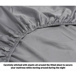 1200 Thread Count 100% Cotton Solid Sheet Set (Queen, Grey)