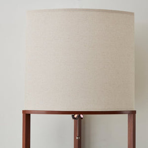 Alvis Edge - 72" Corner Floor Lamp with Shelves, Walnut