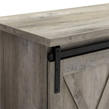 Load image into Gallery viewer, 58 inch Sliding Barn Door Grey Wash TV Console 2363CDR
