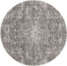 Load image into Gallery viewer, Lurex Collection Modern Abstract Area Rug for Entryway Foyer Living Room Bedroom Kitchen 5&#39; x 5&#39; Round Black Light Gray
