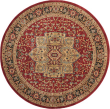 Load image into Gallery viewer, SAFAVIEH Mahal Collection 6&#39;7&quot; x 6&#39;7&quot; Round Natural / Navy Traditional Oriental Non-Shedding Dining Room Entryway Foyer Living Room Bedroom Area Rug
