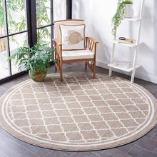 Load image into Gallery viewer, SAFAVIEH Amherst Collection 3&#39; x 3&#39; Round Wheat/Beige Moroccan Trellis Non-Shedding Living Room Bedroom Area Rug
