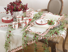 Load image into Gallery viewer, SARO LIFESTYLE Candy Cane Border Trim Design Christmas Tablecloth 65 x 120 Rectangle

