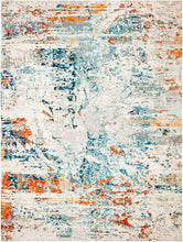 Load image into Gallery viewer, SAFAVIEH Madison Collection 10&#39; x 14&#39; Cream / Orange Modern Abstract Non-Shedding Living Room Bedroom Dining Home Office Area Rug
