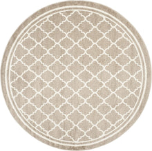 Load image into Gallery viewer, SAFAVIEH Amherst Collection 3&#39; x 3&#39; Round Wheat/Beige Moroccan Trellis Non-Shedding Living Room Bedroom Area Rug

