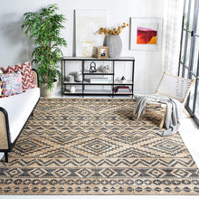 Load image into Gallery viewer, SAFAVIEH Kilim Collection 9&#39; x 12&#39; Natural and Charcoal Premium Wool Area Rug
