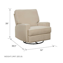 Load image into Gallery viewer, Aisley Reclining Swivel Glider, Upholstery Color: Beige, #6170
