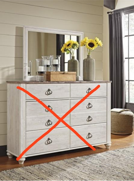 Ashley Furniture Willowton Whitewash Bedroom Mirror 6092RR