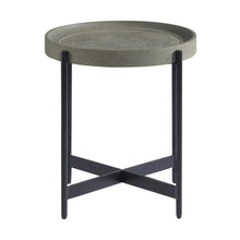 Load image into Gallery viewer, 20&quot; Round Wood with Concrete-Coating End Table in Concrete Color
