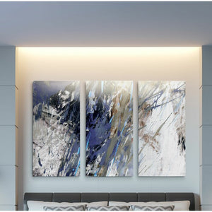 A Premium 'Blue Noise I' Multi-Piece Image on Canvas 24" H x 48" W x 1.5" D #914HW