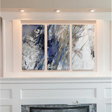 Load image into Gallery viewer, A Premium &#39;Blue Noise I&#39; Multi-Piece Image on Canvas 24&quot; H x 48&quot; W x 1.5&quot; D #914HW
