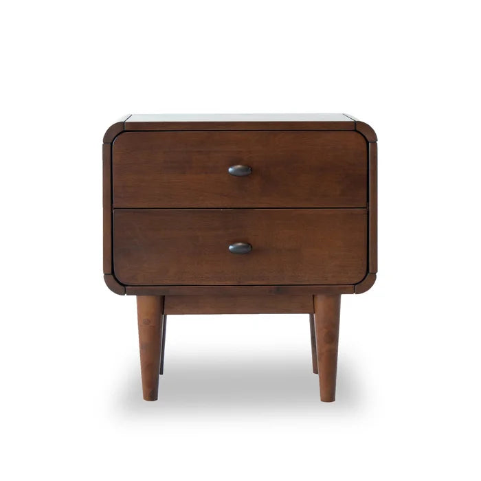 Aabia 23.5'' Tall 2 - Drawer Solid Wood Nightstand in Brown