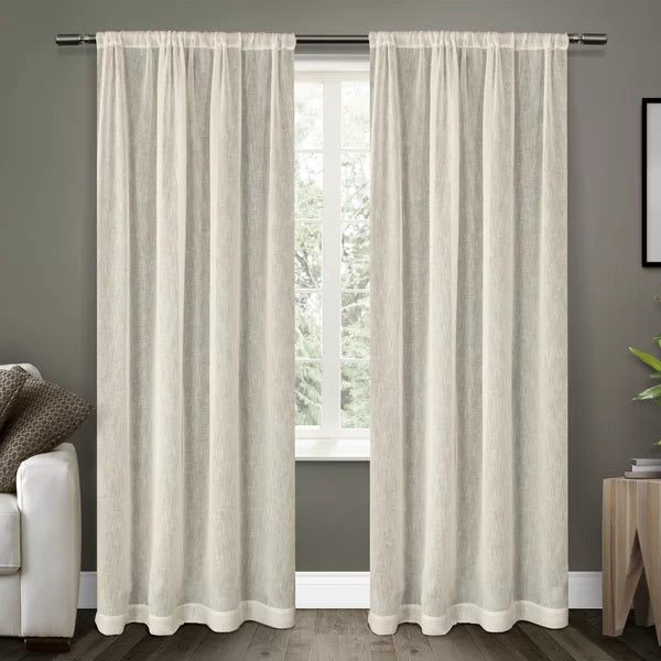 Aadhvika Solid Sheer Rod Pocket Curtain Panels, 50