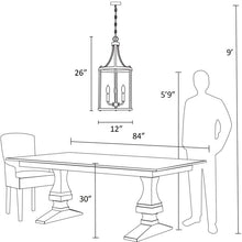 Load image into Gallery viewer, Aadhya 3 - Light Lantern Cylinder Chandelier 6881RR
