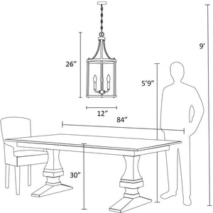 Aadhya 3 light lantern top