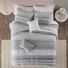 Load image into Gallery viewer, Full/Queen Duvet Cover + 2 Shams + 2 Throw Pillows Gray Aadhya Standard Cotton Duvet Cover Set
