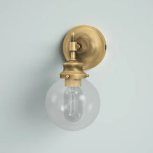 Load image into Gallery viewer, Natural Brass Aadvik 1 - Light Dimmable Armed Sconce
