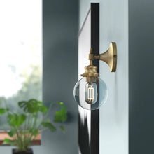 Load image into Gallery viewer, Natural Brass Aadvik 1 - Light Dimmable Armed Sconce
