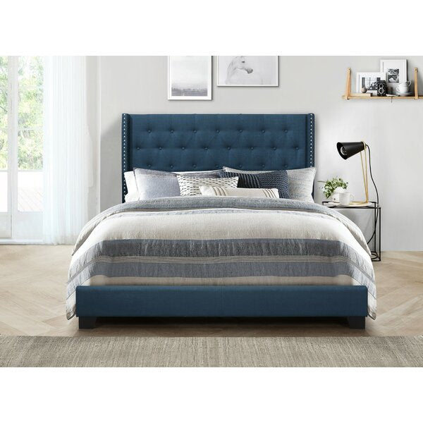 Aadvik Tufted Upholstered Low Profile Standard Bed King Blue 3447RR