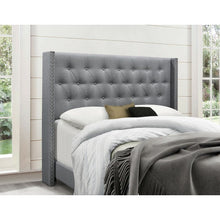 Load image into Gallery viewer, Queen Gray Aadvik Tufted Upholstered Low Profile Standard Bed MRM2798
