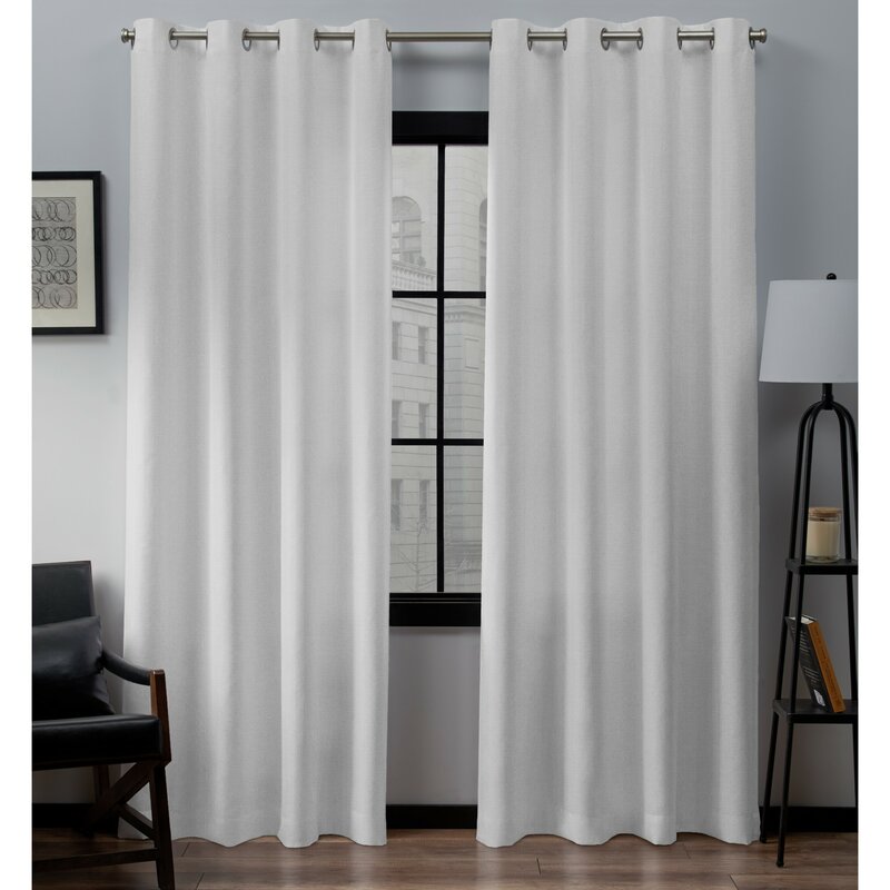 Aaliyah Solid Color Semi-Sheer Grommet Curtain Panel (Set of 2) GL1802