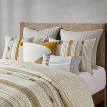 Load image into Gallery viewer, King/Cal. King Comforter + 2 King Shams Yellow/Gray/Ivory Aarush Cotton 3 Piece Comforter Set
