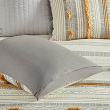 Load image into Gallery viewer, King/Cal. King Comforter + 2 King Shams Gray/Yellow Aarush Cotton 3 Piece Comforter Set
