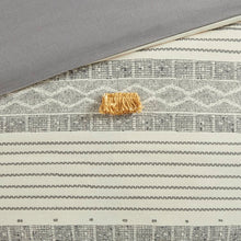 Load image into Gallery viewer, King/Cal. King Comforter + 2 King Shams Gray/Yellow Aarush Cotton 3 Piece Comforter Set
