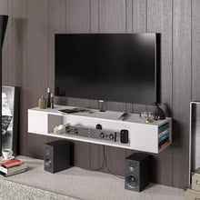 Load image into Gallery viewer, White Abbie-Jane Floating TV Stand for TVs up to 70&quot;
