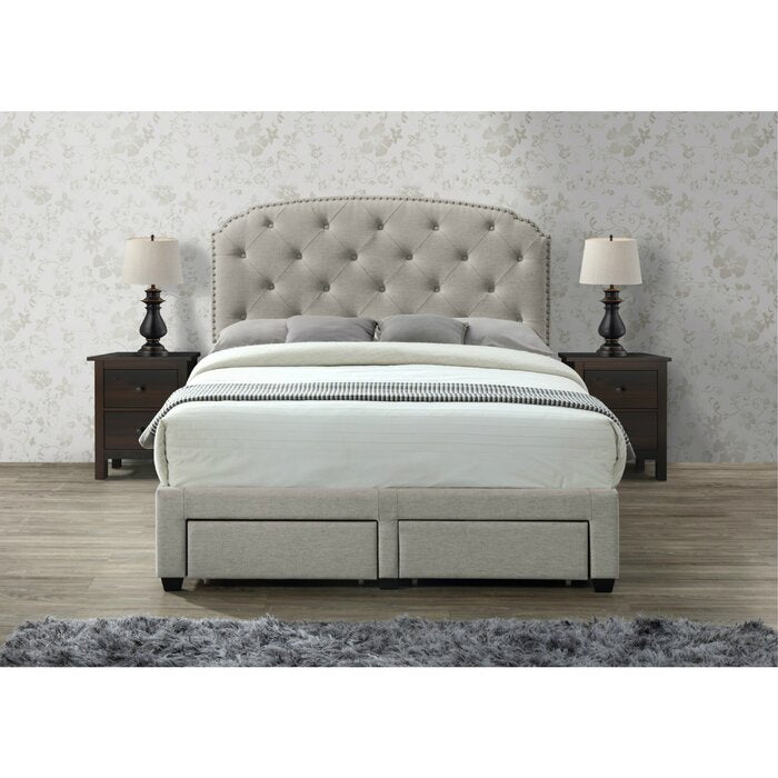 Beige Abbingt Upholstered Headboard Queen #2029HW