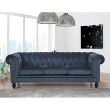 Load image into Gallery viewer, Abbyson Grand  Chesterfield Velvet Sofa - Navy 5262RR
