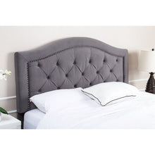 Load image into Gallery viewer, Abbyson Hillsdale Tufted Nailhead Trim Grey Velvet Headboard - Grey - Queen MRM970
