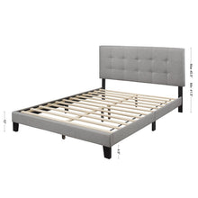 Load image into Gallery viewer, Queen Gray Abdiel Tufted Upholstered Low Profile Platform Bed
