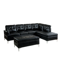 Load image into Gallery viewer, Aberdale 109&quot; Wide Faux Leather Right Hand Facing Corner Sectional with Ottoman
