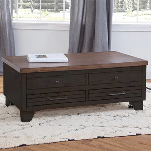 Abhinav Solid + Manufactured Wood Lift Top 4 Legs Coffee Table with Storage