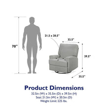 Load image into Gallery viewer, Abingdon Swivel Reclining Rocking Chair Glider 1129AH

