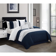 Load image into Gallery viewer, Abnel Microfiber 5 Piece Comforter Set, Queen Comforter + 2 Shams + 2 Throw Pillows

