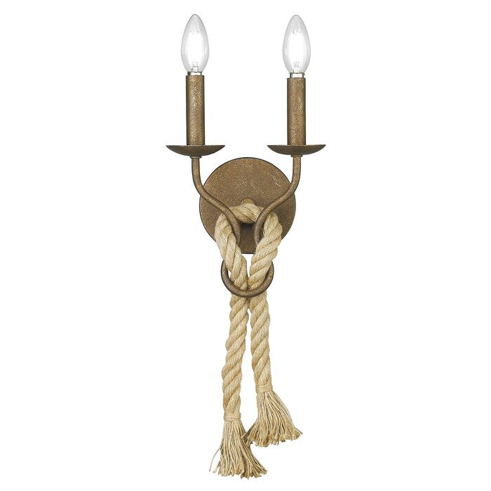 Abordale 2 - Light Dimmable Burnished Chestnut Candle Wall Light (SB557)